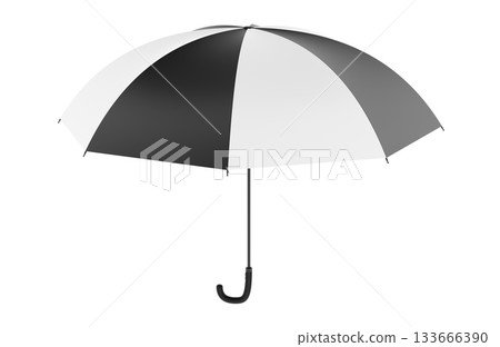 Black and white umbrella. 3D rendering 133666390