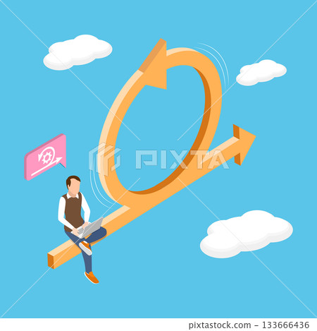 3D Isometric Flat Vector Illustration of Agile Methodology, Dynamic Approach To Software Development 133666436