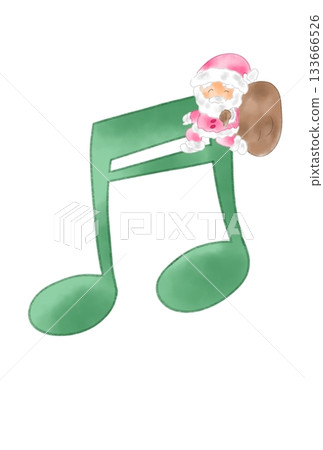 Musical note with Santa Claus 133666526