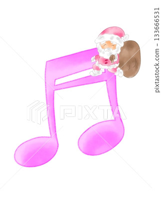 Musical note with Santa Claus Musical note with Santa Claus 133666531