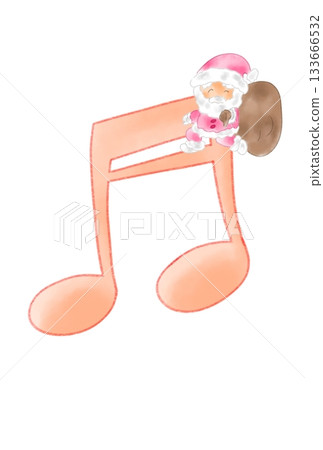 Musical note with Santa Claus 133666532