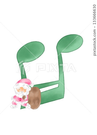 Musical note with Santa Claus Musical note with Santa Claus 133666630