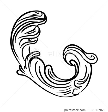 Abstract scroll art artistic design element vector illustration 133667070