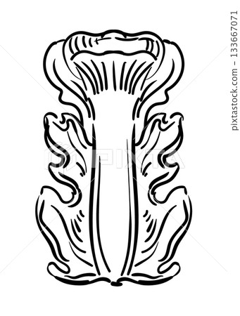 Vertical design element leaf monogram vector illustration Vertical design element leaf monogram vector illustration 133667071