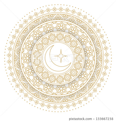Elegant Ramadan Kareem background with arabesque geometric mandala pattern. Modern Islamic greeting Elegant Ramadan Kareem background with arabesque geometric mandala pattern. Modern Islamic greeting 133667238