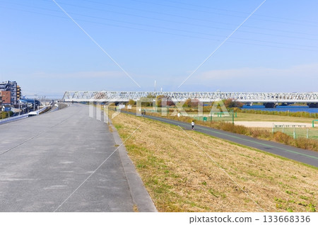 Scenery along the Arakawa Cycling Road in Tokyo in November 2025 133668336
