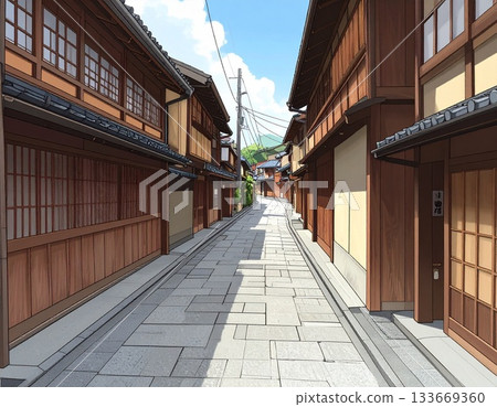 Illustration of Kanazawa's old townscape Illustration of Kanazawa's old townscape 133669360