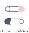 Simple illustration material of safety pin for sewing 133669677