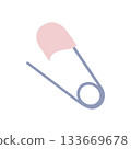 Simple illustration material of safety pin for sewing 133669678