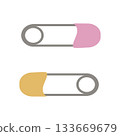 Simple illustration material of safety pin for sewing 133669679
