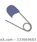 Simple illustration material of safety pin for sewing 133669683
