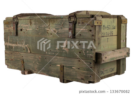 Army ammunition wooden crate. Army ammunition wooden crate. 133670082