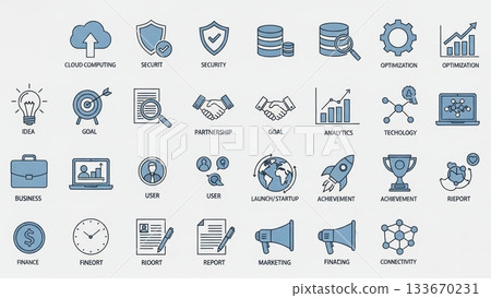 A strategic icon collection to accelerate business growth 133670231
