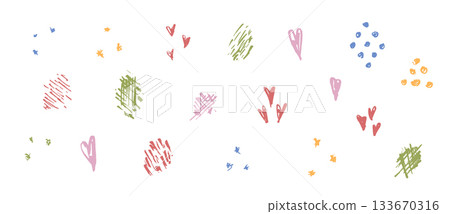 Set of sketch hand drawn textured colorful hearts, stars, drops and circles. Artistic ink drawing squiggle shapes and textures for greeting card design, banner, logo, sticker, poster Set of sketch hand drawn textured colorful hearts, stars, drops and circles. Artistic ink drawing squiggle shapes and textures for greeting card design, banner, logo, sticker, poster 133670316
