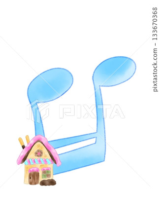 Musical note with a gingerbread house Musical note with a gingerbread house 133670368