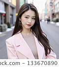 AI-generated image of a young woman in a coat 133670890