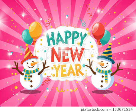 新年快樂/新年賀卡材料 133671534