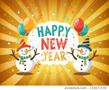 新年快樂/新年賀卡材料 133671539