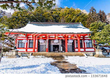 京都鞍馬寺冬日景象－正殿 133671648