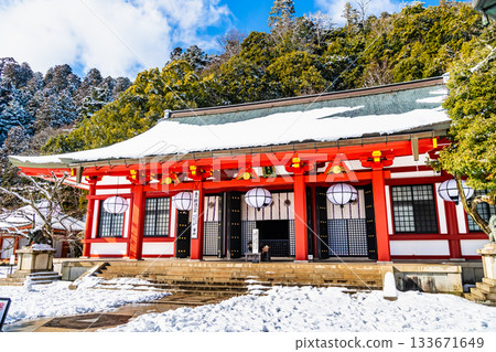 京都鞍馬寺冬日景象-正殿 京都鞍馬寺冬日景象-正殿 133671649