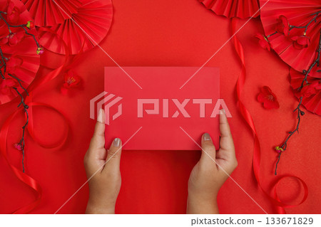 Blank Red Envelope for Chinese New Year Wishes Blank Red Envelope for Chinese New Year Wishes 133671829