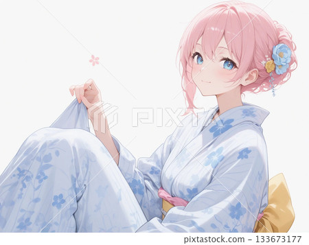 穿和服的女孩 133673177