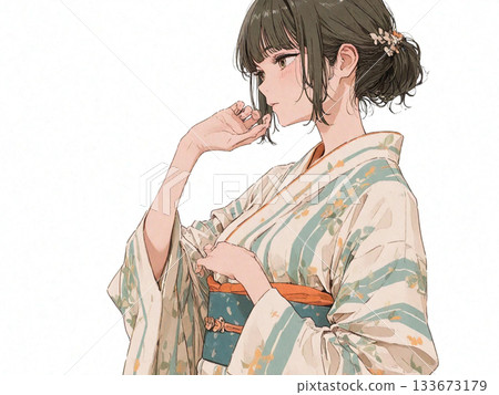 穿和服的女孩 133673179