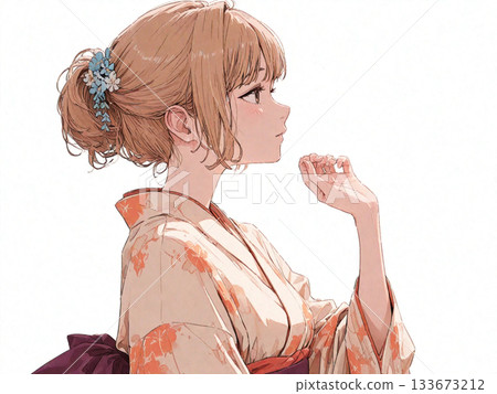 穿和服的女孩 133673212