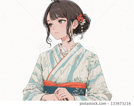 穿和服的女孩 133673216