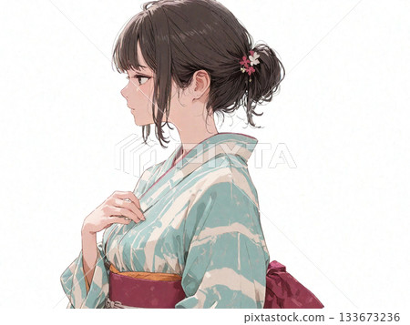 穿和服的女孩 133673236