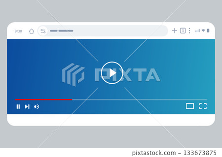 interface playing video content in horizontal landscape mode progress bar and player controls for multimedia streaming application design movie watching 133673875