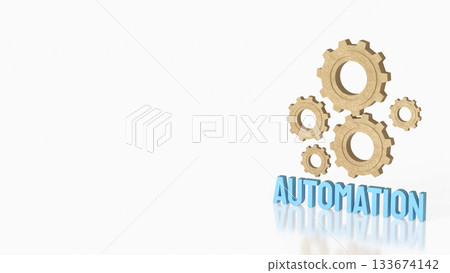Innovative Automation Process Gear System 3d rendering. 133674142