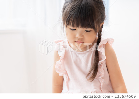 3-year-old girl in a bad mood 3-year-old girl in a bad mood 133674509
