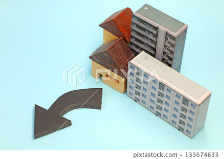 Image of falling real estate values Image of falling real estate values 133674633