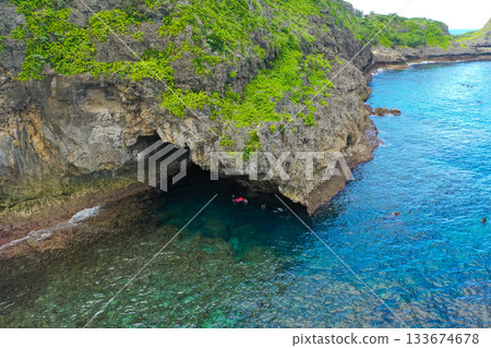 Blue Cave at Cape Maeda, Okinawa 133674678