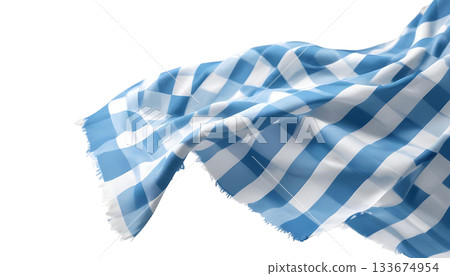 Checkered blue and white cloth on transparent, reflecting Bavarian themes with beer, pretzels, and festive decorations Checkered blue and white cloth on transparent, reflecting Bavarian themes with beer, pretzels, and festive decorations 133674954