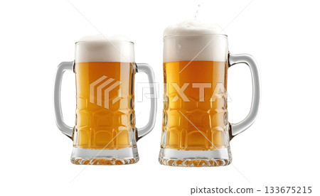 A beer mug displayed on a transparent surface, highlighting Oktoberfest culture with Bavarian treats like pretzels and sausages A beer mug displayed on a transparent surface, highlighting Oktoberfest culture with Bavarian treats like pretzels and sausages 133675215