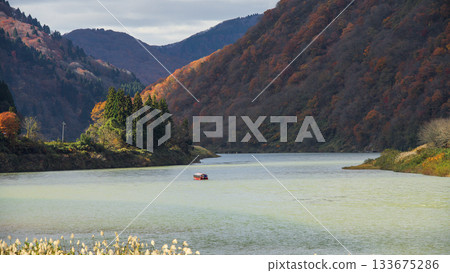 Spectacular Autumn Scenery: Boat Ride on the Mogami River, Yamagata Prefecture Spectacular Autumn Scenery: Boat Ride on the Mogami River, Yamagata Prefecture 133675286