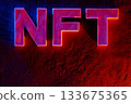 NFT Letters with Blue Red Neon Lighting Crypto Art Concept NFT Letters with Blue Red Neon Lighting Crypto Art Concept 133675365