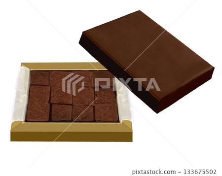 Raw chocolate (boxed) with outer box Raw chocolate (boxed) with outer box 133675502