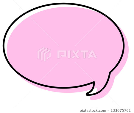 Simple speech bubble with misaligned lines - round 133675761