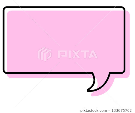 Simple speech bubble with misaligned lines - Rectangle Simple speech bubble with misaligned lines - Rectangle 133675762