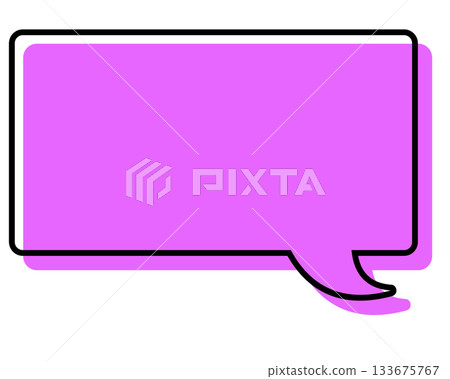 Simple speech bubble with misaligned lines - Rectangle Simple speech bubble with misaligned lines - Rectangle 133675767