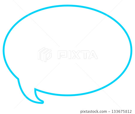 Simple colored line speech bubble, round shape Simple colored line speech bubble, round shape 133675812