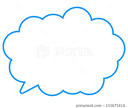 帶有圓形雲形的簡單彩色線條語音氣泡 133675818