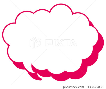 帶有圓形雲形的簡單彩色線條語音氣泡 帶有圓形雲形的簡單彩色線條語音氣泡 133675833