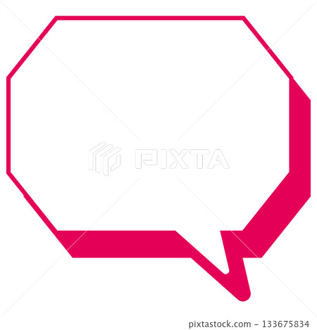 簡單的彩色線條語音泡泡-八角形，有角 133675834