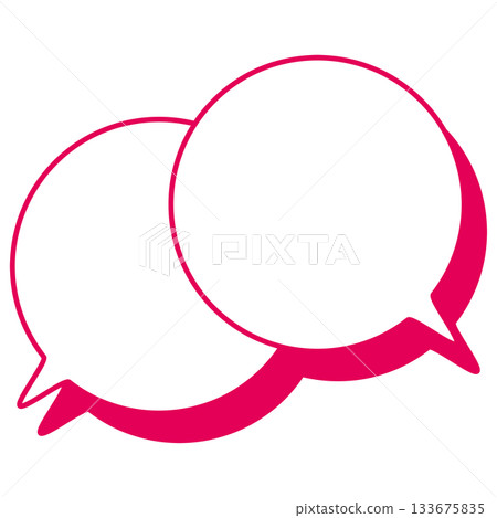 簡單的彩色線條對話氣泡重疊對話 簡單的彩色線條對話氣泡重疊對話 133675835