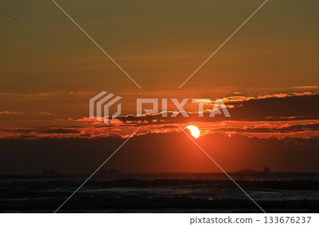 Clouds floating over the sea at sunrise 133676237