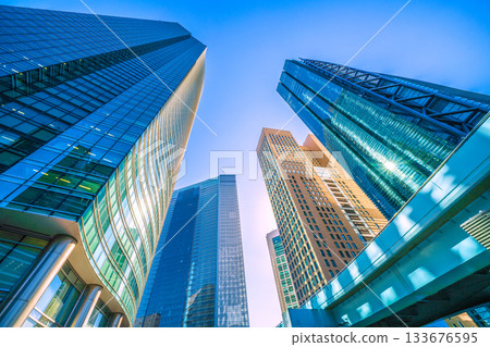 日本東京城市景觀－帶來更美好未來的希望之光…汐留商業區及週邊地區的景色。 133676595